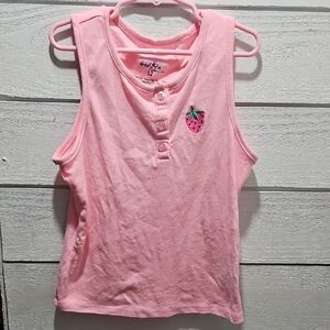 Freestyle Pink Tank Top with Strawberry Patch